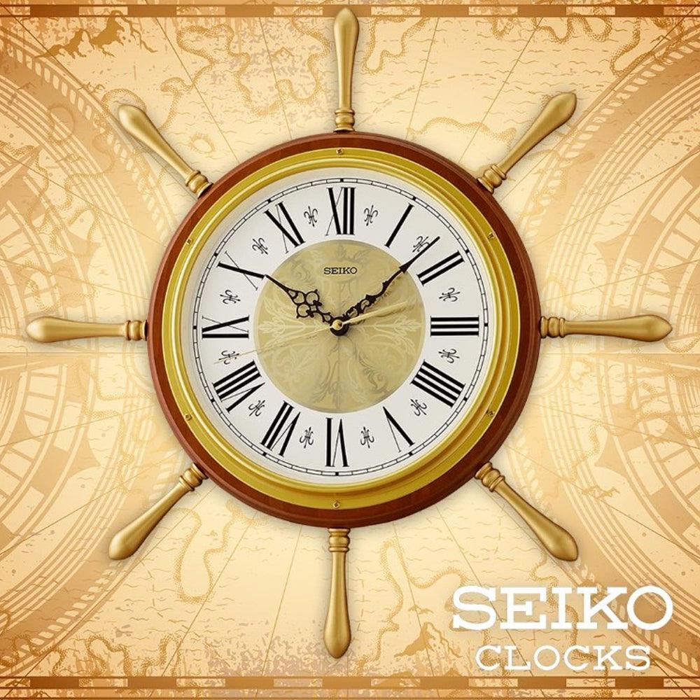 Seiko Maritime Ship Wheel Design Wall Clock QXA785B Watch it