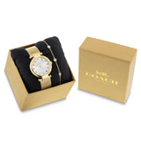 Coach Cary Gold tone Ladies Watch with Bracelet Gift Set 14000112