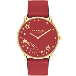 Coach Elliot Red Leather Strap Ladies Watch 14504378