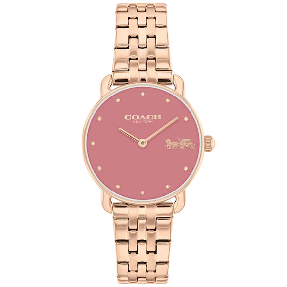 Coach Elliot Rose Gold Tone Watch with Pink Dial 14504444