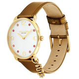 Coach Elliot Gold Leather Strap Watch with Snake Charm 14504449