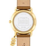 Coach Elliot Gold Leather Strap Watch with Snake Charm 14504449