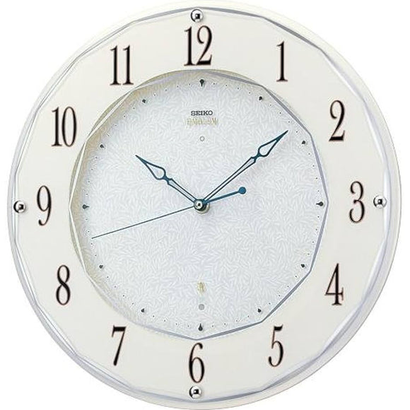 Seiko Emblem White Wooden Wall Clock AHS524W