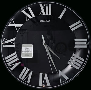 Seiko Sleek Black Design Wall Clock QXA445T