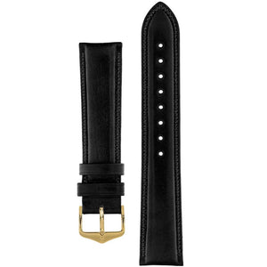 Hirsch ASCOT English Leather Watch Strap (Gold Buckle) - Watch it! Pte Ltd