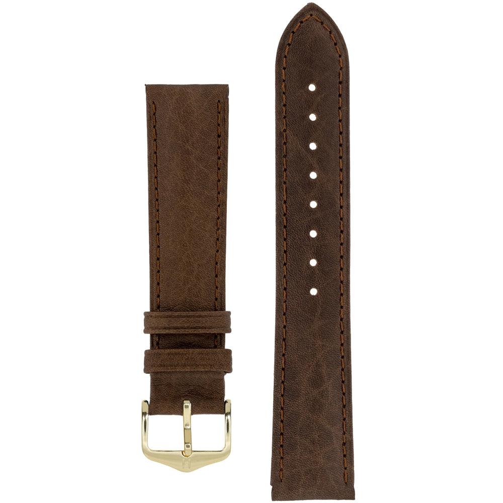 Hirsch CAMELGRAIN No Allergy Leather Watch Strap (Gold Buckle) – Watch ...