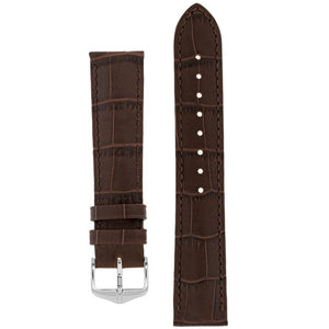 Hirsch DUKE Alligator Embossed Leather Watch Strap (Silver Buckle) - Watch it! Pte Ltd