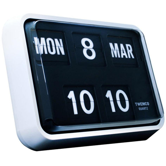 Twemco BQ-17 Flip Clock (White Case, Black Dial) - Watch it! Pte Ltd